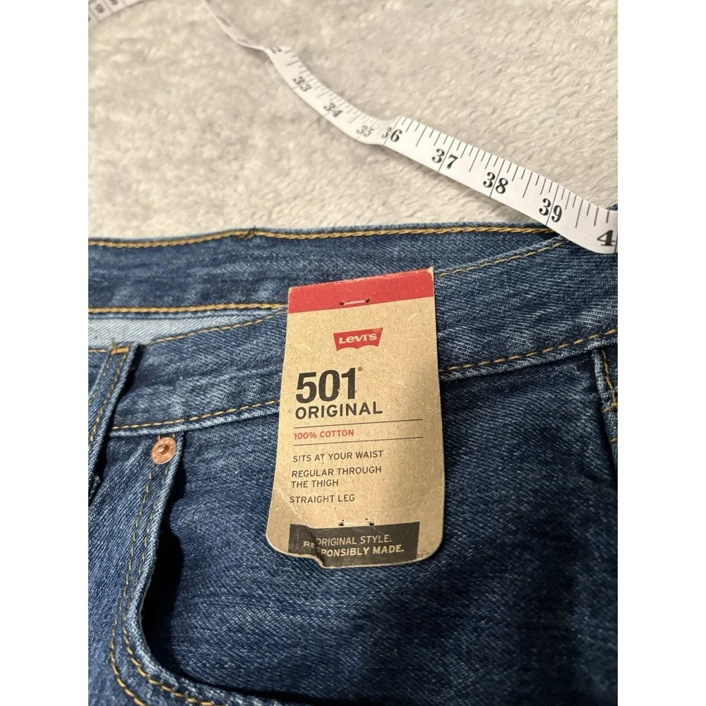 New Levi's 501 Original Straight Button Fly Blue Denim Jeans 48x32 B&T NWT Pants